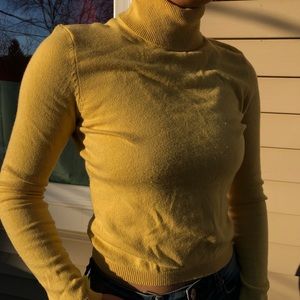 Yellow turtle neck